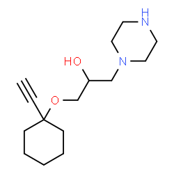 ChemSpider 2D Image | 1-[(1-Ethynylcyclohexyl)oxy]-3-(1-piperazinyl)-2-propanol | C15H26N2O2