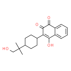 ChemSpider 2D Image | 4-Hydroxy-3-[4-(1-hydroxy-2-methyl-2-propanyl)cyclohexyl]-1,2-naphthalenedione | C20H24O4