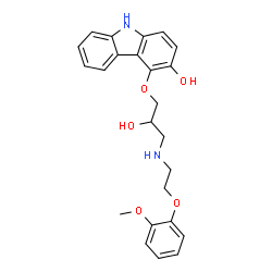 ChemSpider 2D Image | 4-(2-Hydroxy-3-{[2-(2-methoxyphenoxy)ethyl]amino}propoxy)-9H-carbazol-3-ol | C24H26N2O5