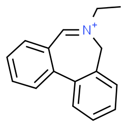 ChemSpider 2D Image | 6-Ethyl-5H-dibenzo[c,e]azepinium | C16H16N