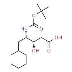 ChemSpider 2D Image | 5-Cyclohexyl-2,4,5-trideoxy-4-({[(2-methyl-2-propanyl)oxy]carbonyl}amino)-L-threo-pentonic acid | C16H29NO5