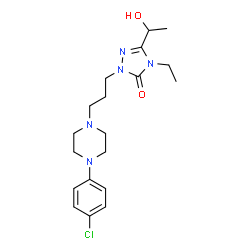 ChemSpider 2D Image | 2-{3-[4-(4-Chlorophenyl)-1-piperazinyl]propyl}-4-ethyl-5-(1-hydroxyethyl)-2,4-dihydro-3H-1,2,4-triazol-3-one | C19H28ClN5O2