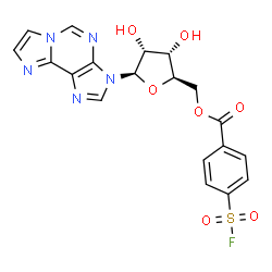 ChemSpider 2D Image | 3-{5-O-[4-(Fluorosulfonyl)benzoyl]-beta-D-ribofuranosyl}-3H-imidazo[2,1-i]purine | C19H16FN5O7S
