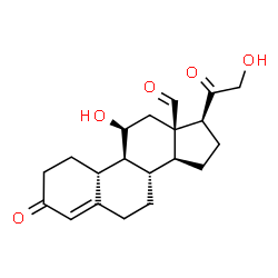 ChemSpider 2D Image | (11Î²)-11,21-Dihydroxy-3,20-dioxo-19-norpregn-4-en-18-al | C20H26O5
