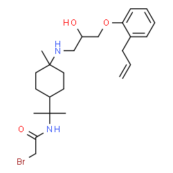 ChemSpider 2D Image | N-[2-(4-{[3-(2-Allylphenoxy)-2-hydroxypropyl]amino}-4-methylcyclohexyl)-2-propanyl]-2-bromoacetamide | C24H37BrN2O3