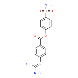 ChemSpider 2D Image | 4-Sulfamoylphenyl 4-[(diaminomethylene)amino]benzoate | C14H14N4O4S