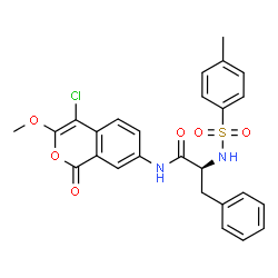 ChemSpider 2D Image | N-(4-Chloro-3-methoxy-1-oxo-1H-isochromen-7-yl)-Nalpha-[(4-methylphenyl)sulfonyl]-L-phenylalaninamide | C26H23ClN2O6S