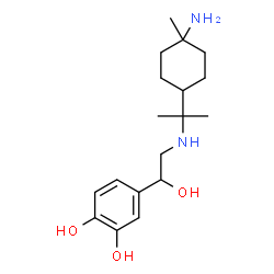 ChemSpider 2D Image | 4-(2-{[2-(4-Amino-4-methylcyclohexyl)-2-propanyl]amino}-1-hydroxyethyl)-1,2-benzenediol | C18H30N2O3