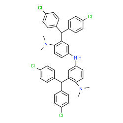 ChemSpider 2D Image | 1,4-benzenediamine, 2-(bis(4-chlorophenyl)methyl)-n4-(3-(bis(4-chlorophenyl)methyl)-4-(dimethylamino)phenyl)-n1,n1-dimethyl- | C42H37Cl4N3