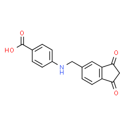 ChemSpider 2D Image | 4-{[(1,3-Dioxo-2,3-dihydro-1H-inden-5-yl)methyl]amino}benzoic acid | C17H13NO4
