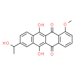 ChemSpider 2D Image | 6,11-Dihydroxy-8-(1-hydroxyethyl)-1-methoxy-5,12-tetracenedione | C21H16O6