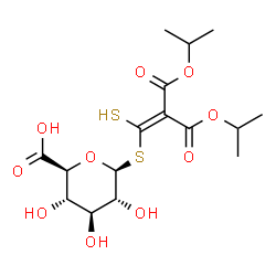 ChemSpider 2D Image | 3-Isopropoxy-2-(isopropoxycarbonyl)-3-oxo-1-sulfanyl-1-propen-1-yl 1-thio-beta-D-glucopyranosiduronic acid | C16H24O10S2