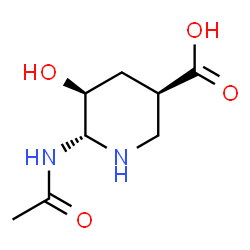 ChemSpider 2D Image | (3R,5S,6R)-6-Acetamido-5-hydroxy-3-piperidinecarboxylic acid | C8H14N2O4