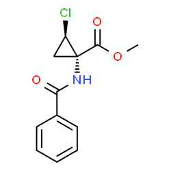 ChemSpider 2D Image | Methyl (1S,2R)-1-(benzoylamino)-2-chlorocyclopropanecarboxylate | C12H12ClNO3