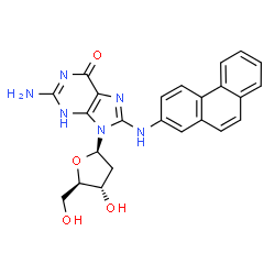 ChemSpider 2D Image | 2'-Deoxy-8-(2-phenanthrylamino)guanosine | C24H22N6O4