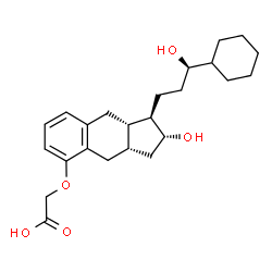ChemSpider 2D Image | ({(1R,2R,3aS,9aS)-1-[(3R)-3-Cyclohexyl-3-hydroxypropyl]-2-hydroxy-2,3,3a,4,9,9a-hexahydro-1H-cyclopenta[b]naphthalen-5-yl}oxy)acetic acid | C24H34O5