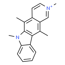 ChemSpider 2D Image | 6H-Pyrido(4,3-b)carbazolium, 2,5,6,11-tetramethyl- | C19H19N2
