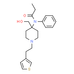 ChemSpider 2D Image | N-{4-(Hydroxymethyl)-1-[2-(3-thienyl)ethyl]-4-piperidinyl}-N-phenylpropanamide | C21H28N2O2S