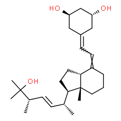 ChemSpider 2D Image | (1R,3R,7Z,14beta,17beta)-17-[(2R,3E,5S)-6-Hydroxy-5,6-dimethyl-3-hepten-2-yl]-9,10-secoestra-5,7-diene-1,3-diol | C27H44O3