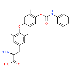 ChemSpider 2D Image | 3,5-Diiodo-O-{3-iodo-4-[(phenylcarbamoyl)oxy]phenyl}-L-tyrosine | C22H17I3N2O5
