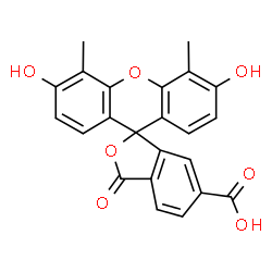 ChemSpider 2D Image | 3',6'-Dihydroxy-4',5'-dimethyl-3-oxo-3H-spiro[2-benzofuran-1,9'-xanthene]-6-carboxylic acid | C23H16O7