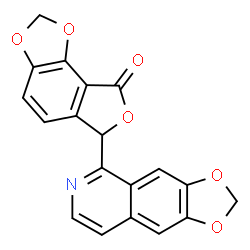 ChemSpider 2D Image | 6-([1,3]Dioxolo[4,5-g]isoquinolin-5-yl)furo[3,4-e][1,3]benzodioxol-8(6H)-one | C19H11NO6