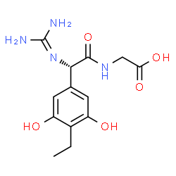 ChemSpider 2D Image | N-(a-Guanidino-3,5-dihydroxy-4-ethylphenylacetyl)glycine | C13H18N4O5