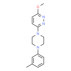 ChemSpider 2D Image | 3-Methoxy-6-(4-(3-methylphenyl)-1-piperazinyl)pyridazine | C16H20N4O