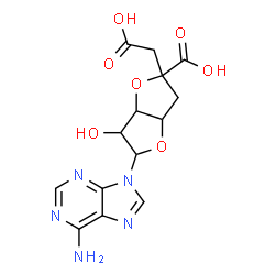 ChemSpider 2D Image | 9-[3,6-Anhydro-6-carboxy-6-(carboxymethyl)-5-deoxyhexofuranosyl]-9H-purin-6-amine | C14H15N5O7