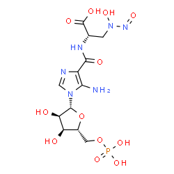 ChemSpider 2D Image | N-{[5-Amino-1-(5-O-phosphono-beta-D-ribofuranosyl)-1H-imidazol-4-yl]carbonyl}-3-[hydroxy(nitroso)amino]-L-alanine | C12H19N6O12P