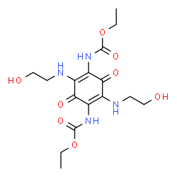 ChemSpider 2D Image | Diethyl {2,5-bis[(2-hydroxyethyl)amino]-3,6-dioxo-1,4-cyclohexadiene-1,4-diyl}biscarbamate | C16H24N4O8