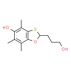 ChemSpider 2D Image | 2-(3-Hydroxypropyl)-4,6,7-trimethyl-1,3-benzoxathiol-5-ol | C13H18O3S