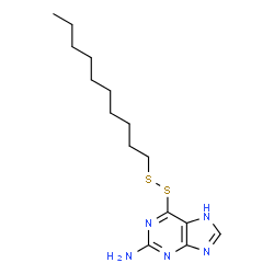 ChemSpider 2D Image | 6-(Decyldisulfanyl)-7H-purin-2-amine | C15H25N5S2
