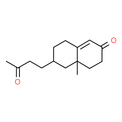 ChemSpider 2D Image | 4a-Methyl-6-(3-oxobutyl)-4,4a,5,6,7,8-hexahydro-2(3H)-naphthalenone | C15H22O2