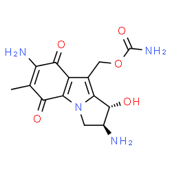 ChemSpider 2D Image | [(1R,2S)-2,7-Diamino-1-hydroxy-6-methyl-5,8-dioxo-2,3,5,8-tetrahydro-1H-pyrrolo[1,2-a]indol-9-yl]methyl carbamate | C14H16N4O5
