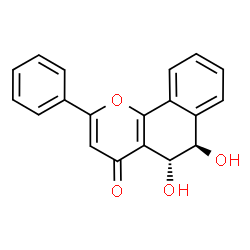 ChemSpider 2D Image | (5R,6R)-5,6-Dihydroxy-2-phenyl-5,6-dihydro-4H-benzo[h]chromen-4-one | C19H14O4
