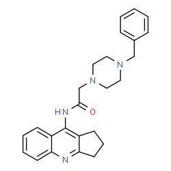 ChemSpider 2D Image | 2-(4-benzylpiperazin-1-yl)-N-{1H,2H,3H-cyclopenta[b]quinolin-9-yl}acetamide | C25H28N4O