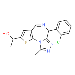 ChemSpider 2D Image | 1-[6-(2-Chlorophenyl)-9-methyl-6H-thieno[3,2-f][1,2,4]triazolo[4,3-a][1,4]diazepin-2-yl]ethanol | C17H15ClN4OS