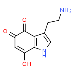 ChemSpider 2D Image | 3-(2-Aminoethyl)-7-hydroxy-1H-indole-4,5-dione | C10H10N2O3