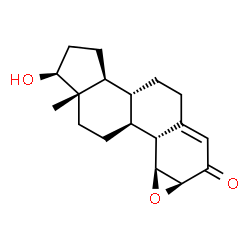 ChemSpider 2D Image | (1beta,2beta,17beta)-17-Hydroxy-1,2-epoxyestr-4-en-3-one | C18H24O3