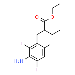 ChemSpider 2D Image | Ethyl 2-(3-amino-2,4,6-triiodobenzyl)butanoate | C13H16I3NO2