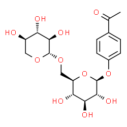 ChemSpider 2D Image | 4-Acetylphenyl 6-O-beta-D-xylopyranosyl-beta-D-glucopyranoside | C19H26O11