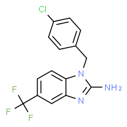 ChemSpider 2D Image | 1-(4-Chlorobenzyl)-5-(trifluoromethyl)-1H-benzimidazol-2-amine | C15H11ClF3N3