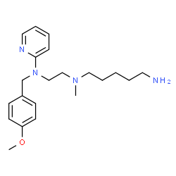 ChemSpider 2D Image | N-{2-[(4-Methoxybenzyl)(2-pyridinyl)amino]ethyl}-N-methyl-1,5-pentanediamine | C21H32N4O