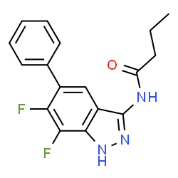 ChemSpider 2D Image | N-(6,7-Difluoro-5-phenyl-1H-indazol-3-yl)butanamide | C17H15F2N3O