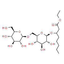 ChemSpider 2D Image | Ethyl 3-{[6-O-(beta-D-glucopyranosyl)-beta-D-glucopyranosyl]oxy}octanoate | C22H40O13