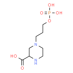 ChemSpider 2D Image | 4-[3-(Phosphonooxy)propyl]-2-piperazinecarboxylic acid | C8H17N2O6P