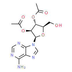 ChemSpider 2D Image | 9-(2,3-Di-O-acetyl-beta-D-arabinofuranosyl)-9H-purin-6-amine | C14H17N5O6