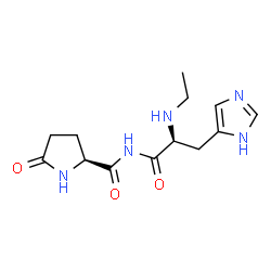 ChemSpider 2D Image | Nalpha-Ethyl-N-{[(2S)-5-oxo-2-pyrrolidinyl]carbonyl}-L-histidinamide | C13H19N5O3