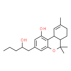 ChemSpider 2D Image | 3-(2-Hydroxypentyl)-6,6,9-trimethyl-6a,7,8,10a-tetrahydro-6H-benzo[c]chromen-1-ol | C21H30O3